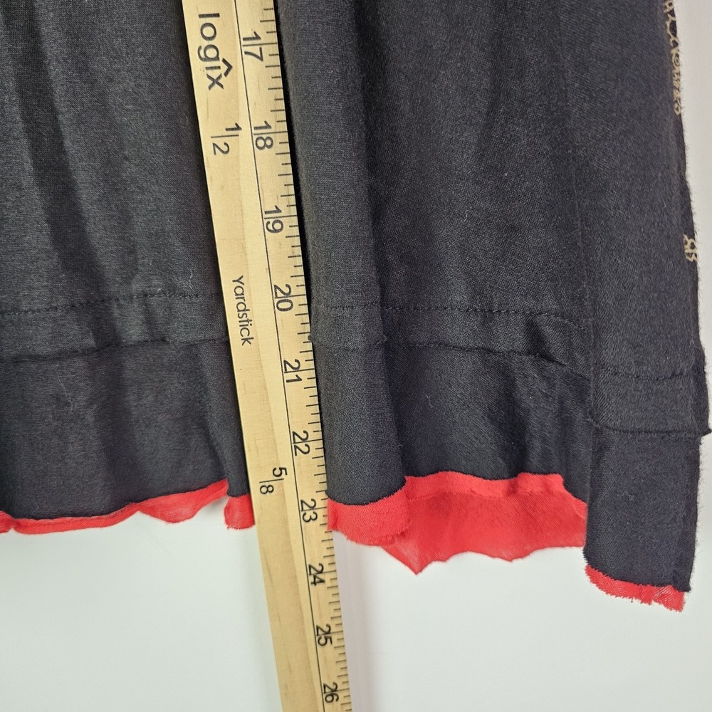 DESIGUAL Womens Y2K Black Red Patchwork A-Line Mini Skirt Small Boho Pull On - Picture 8 of 9